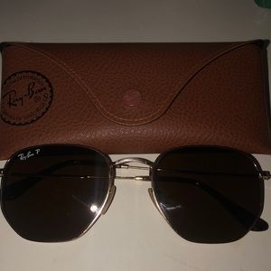 Polarized Hexagon Women’s Ray-Bans Brown